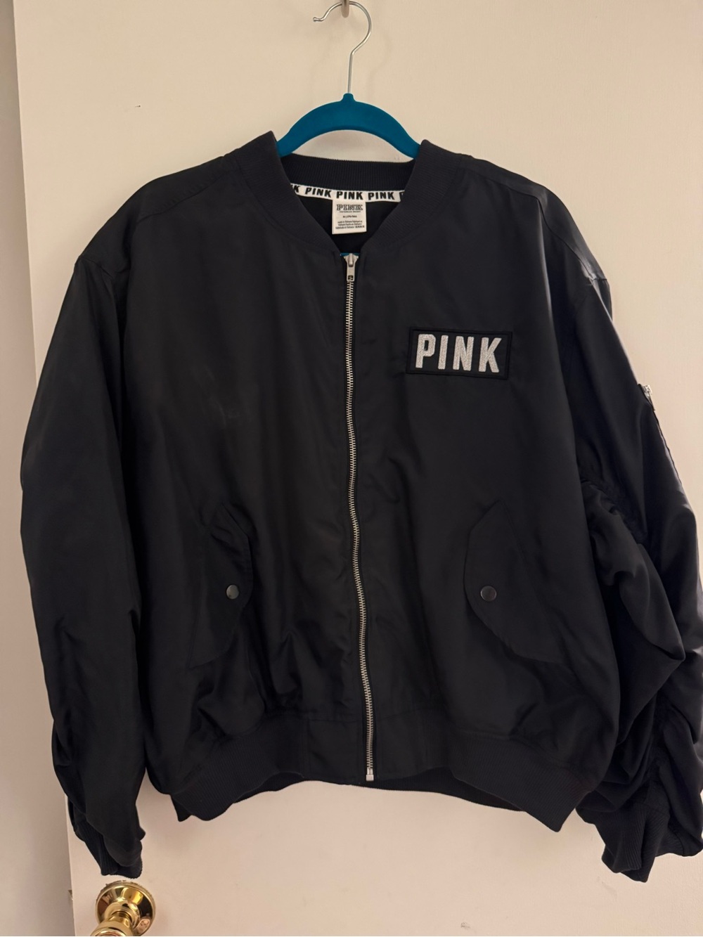 PINK Victoria's Secret Black Bomber Jacket 2018 brand new